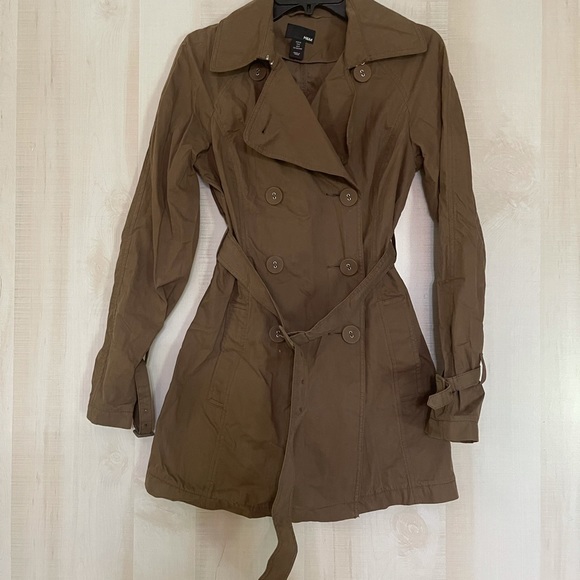 H&M short trench coat brown, size 6 - Picture 3 of 16